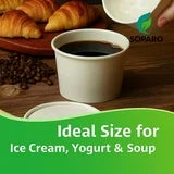 SOPARO 100/200/300/500/1000 PCS 10/12 Oz Ice Cream Paper Cups, Batch Disposable Solid Color Paper Dessert Bowls for Snacks, Sundaes, Party Giveaways, Ice Cream Bar Supplies Factory (12oz,100 PCS)Save $10 with Local Pickup