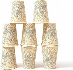 Printed Paper Coffee Cups, Disposable Hot & Cold Cups, 12 oz 16 oz 20 oz, Leak-Resistant & BPA-Free, Bulk To-Go Cups for Coffee Shops, Cafes & Food Service (100, stock pattern, 12OZ)