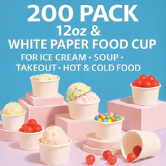 Cups24 Paper Ice Cream Cups – 10 & 12 oz, 100–1,000 Pack