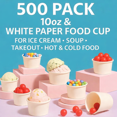 Cups24 Paper Ice Cream Cups – 10 & 12 oz, 100–1,000 Pack