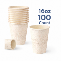 Printed Paper Coffee Cups – 100 Pack, 12–20 oz