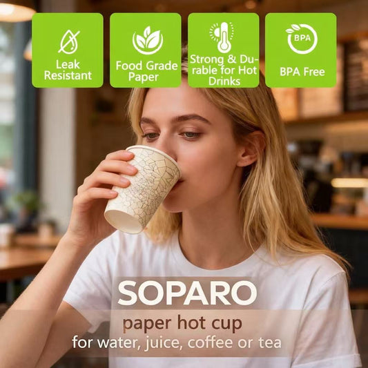 SOPARO 16 oz Paper Coffee Cups – 750 Pack