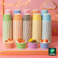 500pc Paper Ice Cream Cups Disposable Dessert Bowls 6 Colors Ice Cream Containers Hot and Cold Food Bowls Summer Party Treat Cups for Frozen Yogurt, Dessert and sundae.Save $10 with Local Pickup
