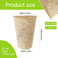 SOPARO 20 oz Bulk Paper Coffee Cups – 750 Count Disposable Hot Cups for Coffee Shops & Food Service
（Free Shipping）Save $10 with Local Pickup