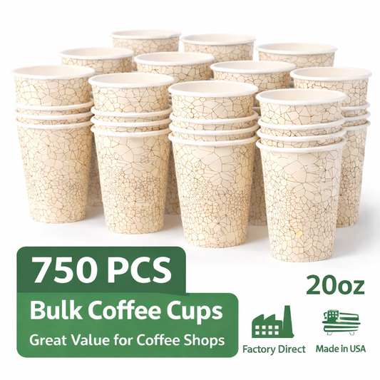 SOPARO 20 oz Paper Coffee Cups – 750 Pack