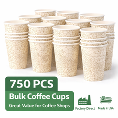 SOPARO Printed Paper Coffee Cups – Bulk Disposable Cups for Coffee Shops（Free Shipping )