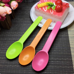 1000pcs Disposable Starch-Based Long Handle Spoons – Colorful Yogurt, Ice Cream, Dessert & Fruit Spoons